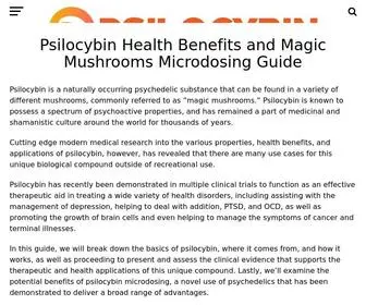 Psilocybin.net(Psilocybin Health Benefits and Magic Mushrooms Microdosing Guide) Screenshot