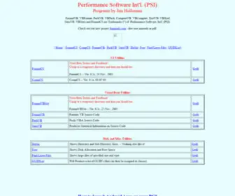 Psiprograms.com(Home Page for Performance Software Int'l) Screenshot