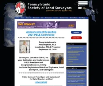 PSLS.org(The Pennsylvania Society of Land Surveyors) Screenshot