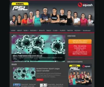 PSLsquash.com(The best squash league in the world) Screenshot