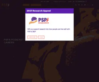 Pspassociation.org.uk(PSPA is a national charity providing support and information to people living with PSP and CBD while funding research into treatments and ultimately a cure) Screenshot