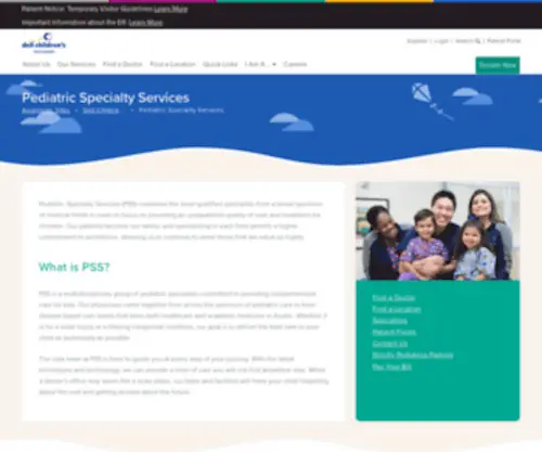 PSS4Kids.com(Specialty Pediatric doctors in Central Texas) Screenshot