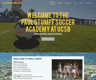 Pssasoccercamps.com(PSSA Soccer camps at UCSB) Screenshot