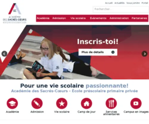 PSSCC.qc.ca(Académie des Sacrés) Screenshot
