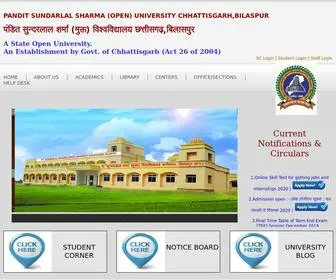 Pssou.ac.in(Sundarlal Sharma (Open) University Chhattisgarh) Screenshot