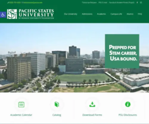 Psuca.edu(PACIFIC STATES UNIVERSITY) Screenshot