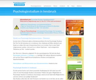 PSYchologiestudium-Innsbruck.at(PSYchologiestudium Innsbruck) Screenshot