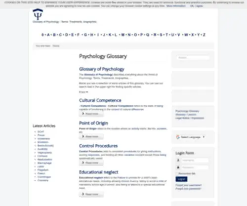 PSYchology-Lexicon.com(Psychology lexicon) Screenshot