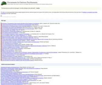 PSYchonautdocs.com(Documents for serious Psychonauts) Screenshot