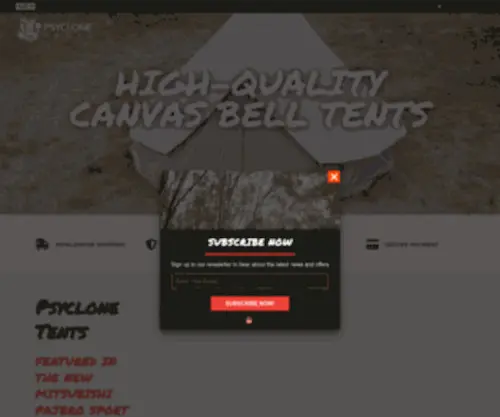 PSYclonetents.com(Psyclone Tents) Screenshot