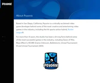 Psyonix.com(About Psyonix) Screenshot
