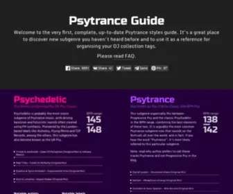 PSYtranceguide.com(Psytrance Guide) Screenshot