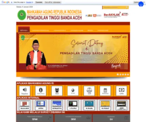 PT-Nad.go.id(Pengadilan Tinggi Banda Aceh) Screenshot