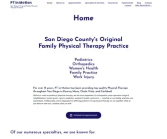 Ptinmotioninc.com(PT in Motion) Screenshot