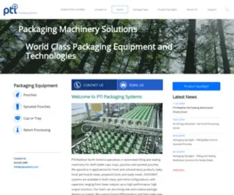 Ptipacktech.com(PTI Packaging Systems for packaging machinery solutions) Screenshot