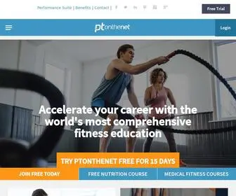 Ptonthenet.com(Online Exercise Education for Fitness Professionals) Screenshot