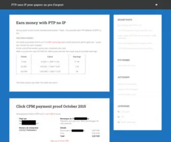 PTP-Sans-IP.com(PTP sans IP pour gagner un peu d'argent) Screenshot