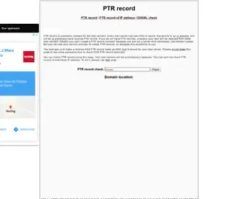 PTrrecord.net(PTR record) Screenshot