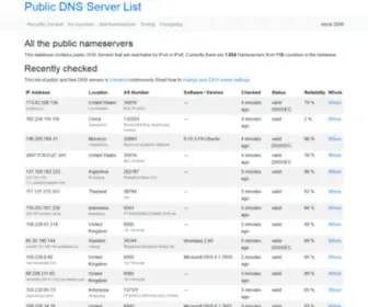 Public-DNS.info(Public DNS Server List) Screenshot