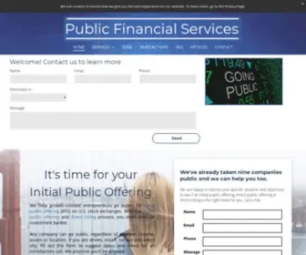 PublicFinancial.com(Direct Public Offering) Screenshot