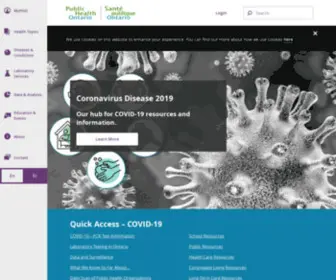 Publichealthontario.ca(Homepage of Public Health Ontario(PHO)) Screenshot