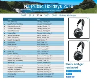 Publicholiday.co.nz(NZ Public Holidays 2023) Screenshot