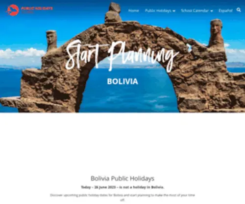 Publicholidays.com.bo(Bolivia public holidays) Screenshot
