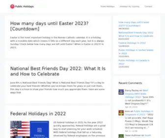 Publicholidaysdates.com(Public Holidays) Screenshot