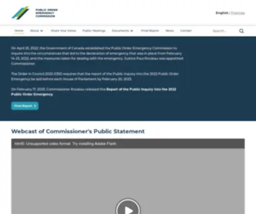 Publicorderemergencycommission.ca(Public Order Emergency Commission (POEC)) Screenshot