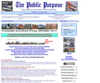 PublicPurpose.com(THE PUBLIC PURPOSE (Wendell Cox Consultancy)) Screenshot