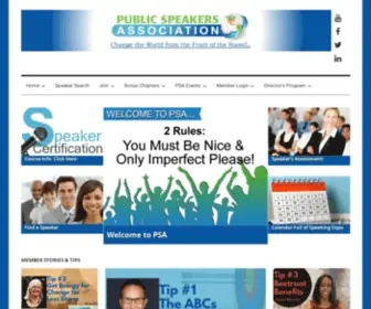 Publicspeakersassociation.com(Change the World from the Front of the Room) Screenshot