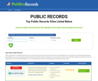 Publicsrecords.com(Top Public Records Sites for searching) Screenshot