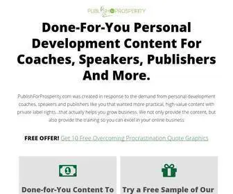 Publishforprosperity.com(Easy and effective personal development publishing for coaches) Screenshot