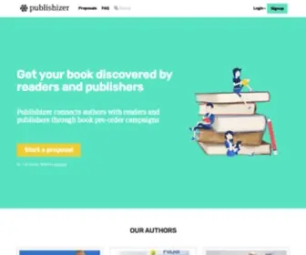 Publishizer.com(Crowdfund a book publishing deal) Screenshot