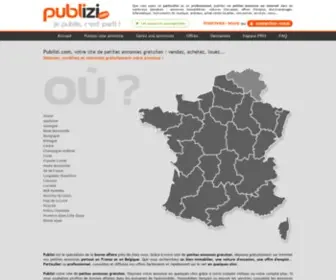 Publizi.com(Petites annonces gratuites pour particuliers et professionnels partout en France) Screenshot