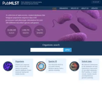 Pubmlst.org(Multilocus sequence typing (MLST)) Screenshot