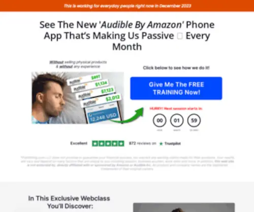 Pubprofits.com(Monthly Passive Income With This New Audible By Amazon App) Screenshot