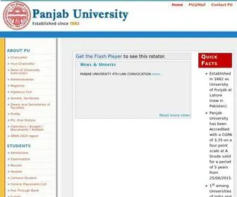 PucHD.ac.in(Official Website of Panjab University) Screenshot