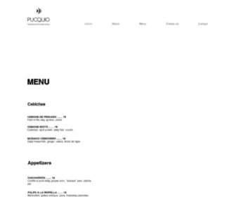 Pucquio.com(Pucquio humbly pays homage to the ancient traditions of the Peruvian cuisine. Our aspiration) Screenshot