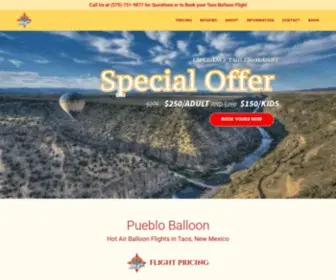 Puebloballoon.com(Pueblo Balloon) Screenshot