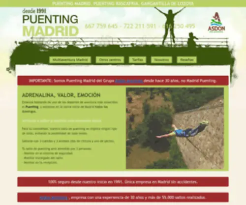 Puentingmadrid.com(Puentingmadrid) Screenshot