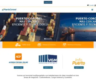 Puertodecoronel.cl(Somos un terminal multipropósito con instalaciones de clase mundial en tres áreas de negocios) Screenshot