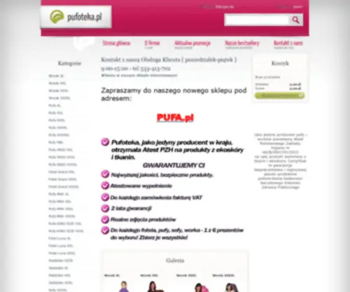 Pufoteka.pl(Pufy, Fotele, Worki do siedzenia) Screenshot