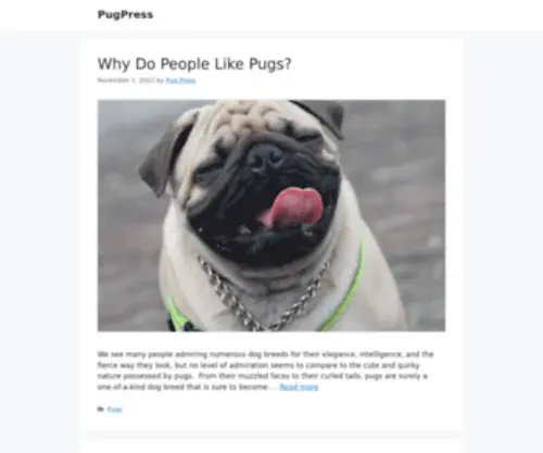 Pugpress.com(Pug gifts) Screenshot