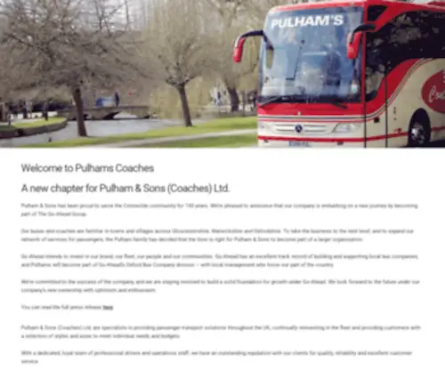 Pulhamscoaches.com(Pulhams coaches) Screenshot