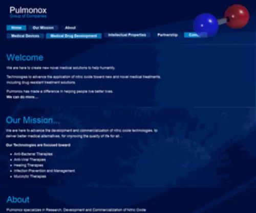 Pulmonox.com(Pulmonox Group of Companies) Screenshot