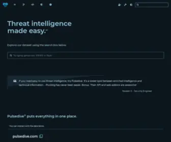 Pulsedive.com(Threat intelligence) Screenshot