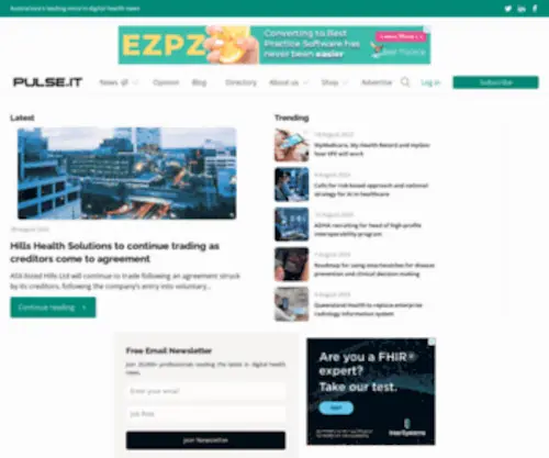 Pulseit.news(Australasia&#039;s leading voice in digital health news) Screenshot