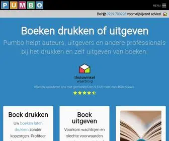 Pumbo.nl(Zelf een boek uitgeven of laten drukken doe je met) Screenshot
