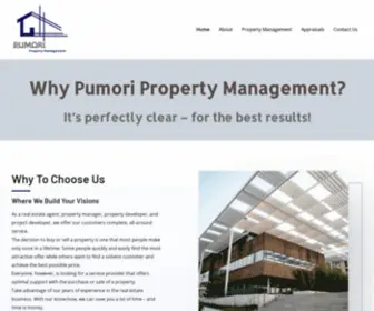 Pumoripropertymanagement.com(Real estate Management) Screenshot